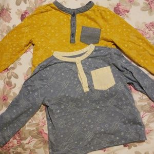 A blue and yellow long sleep shirt for boy